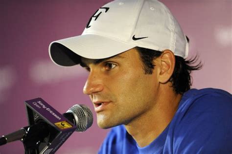 Roger Federer Speaks Media Press Conference Editorial Stock Photo