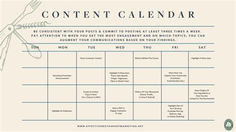 30 Day Restaurant Social Media Calendar Restaurant Social Media