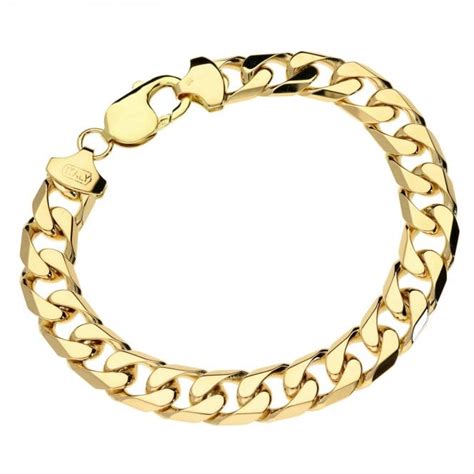 Mens 9ct Yellow Gold 8 Curb Bracelet Miltons Diamonds