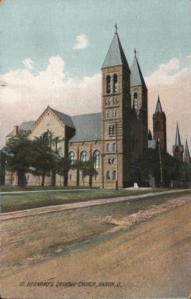 St Bernards Catholic Church Akron Oh Postcard