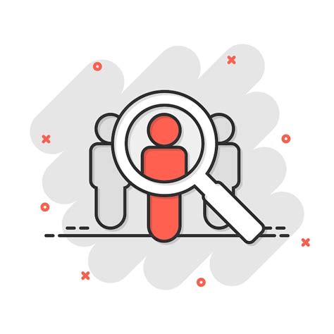 Premium Vector Search Job Vacancy Icon In Comic Style Loupe Career