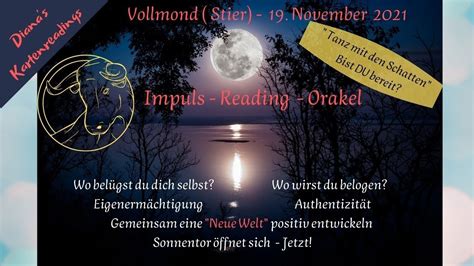 Vollmond November Stier 2021 Botschaften Inspiration YouTube