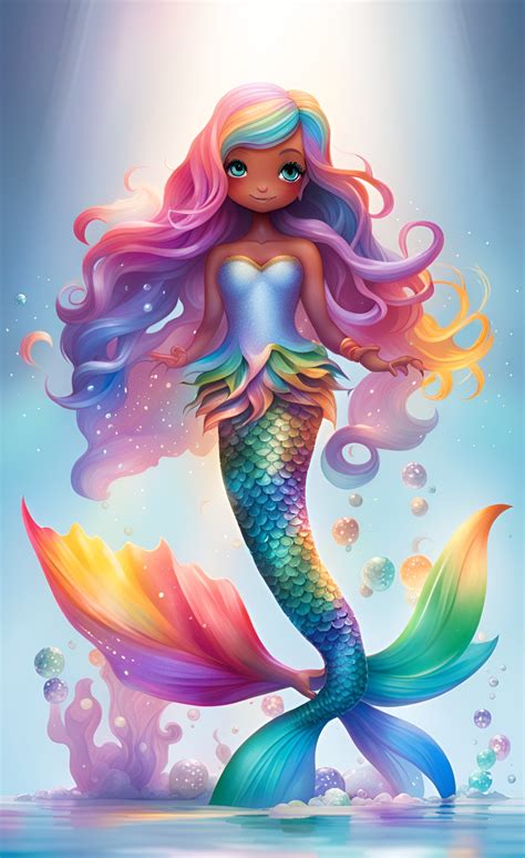 Rainbow Mermaid By Nezukorempadeviart07 On Deviantart