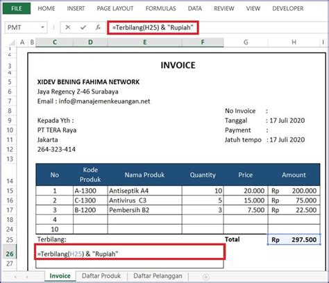 Contoh Invoice Penagihan Jasa Produk Excel Tutorial Cara Buat