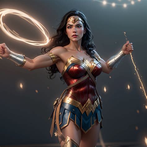 Wonder Woman With Her Glowing Lasso Of Truth Photo Realistic Octane