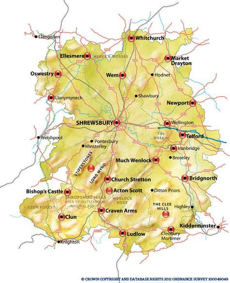 Map Of Shropshire Links To Walks In Shropshire Shropshire England