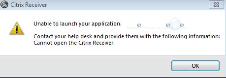 Fix Cannot Open The Citrix Receiver