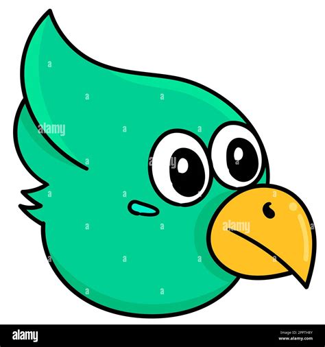 animal de dibujos animados cabeza águila pájaro doodle icono imagen