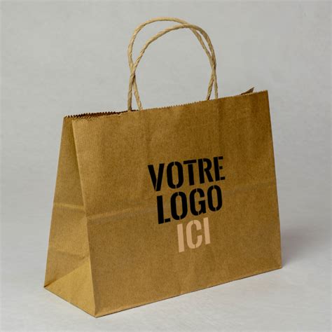 Sac En Papier Kraft Brun Personnalis Avec Poign E Bari Emballage