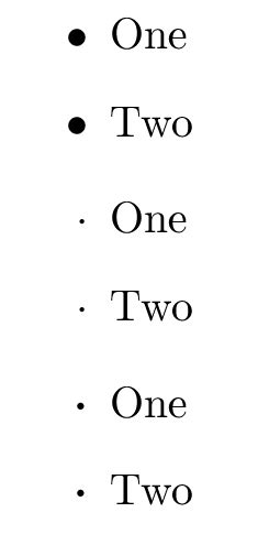 Lists How To Correctly Shrink The Bullets Of Itemize Tex Latex