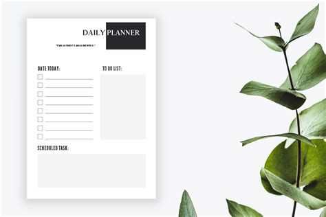 Minimalist Daily Planner Printable Free Download