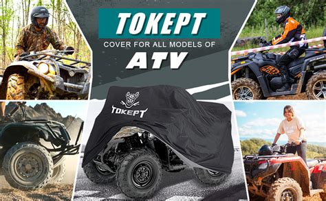 Tokept Atv Cover Heavy Duty Black Waterproof Oxford Fabric Protective