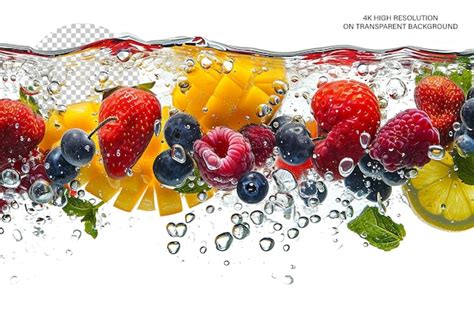 Frutas Frescas E Bagas Diferentes Em Fundo Transparente Psd Premium