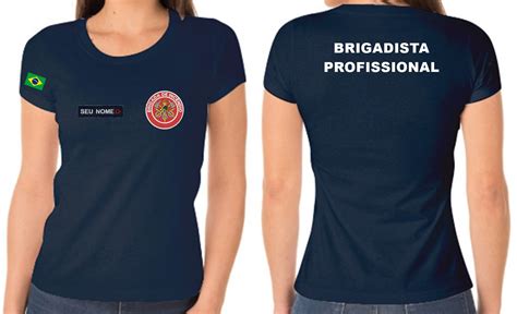 Camiseta Algod O Feminina Brigadista Profissional Bordado Innovare