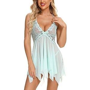 Besdel Set Di Lingerie Sexy In Pizzo Da Donna Con Scollo A V Babydoll