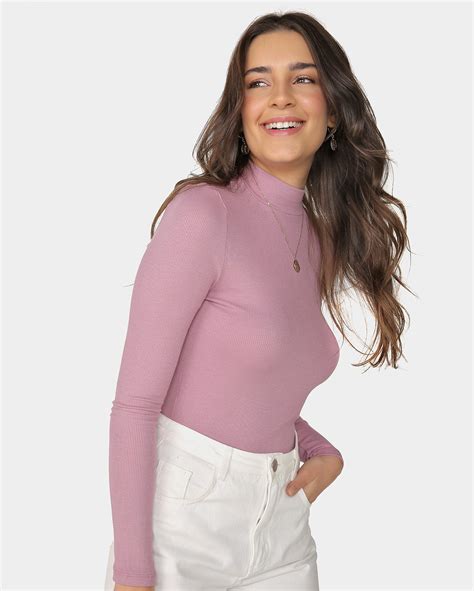 Riachuelo Suéter Feminino Gola Alta Manga Longa Tricot Lilás Pool