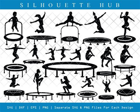 Trampoline Svg Trampoline Silhouette Kids Jumping Svg Jumping Svg