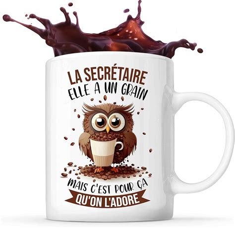 Planetee Tasse La Secr Taire Chouette Caf Id E Mug Cadeau Travail