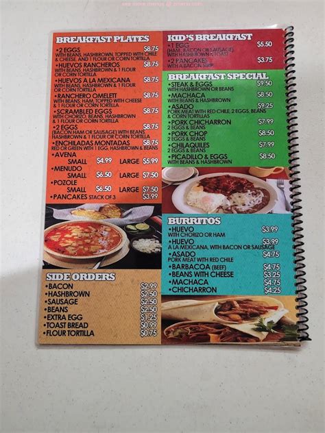 Menu At Los Tres Gallegos Restaurant El Paso Pebble Hills Blvd