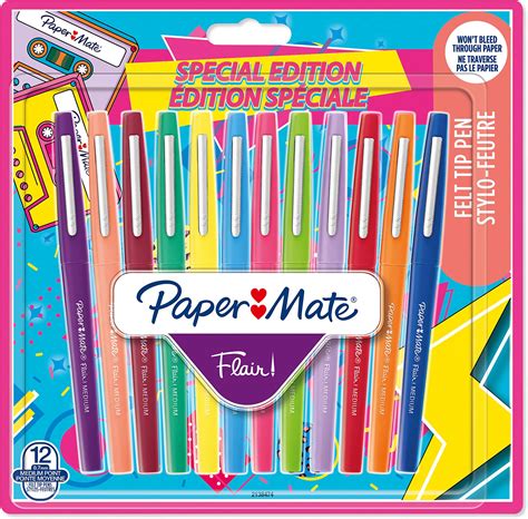 Paper Mate Flair Felt Tip Pens Medium Point 0 7mm Assorted Retro