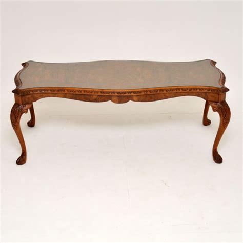 Antique Queen Anne Style Burr Walnut Coffee Table Marylebone Antiques