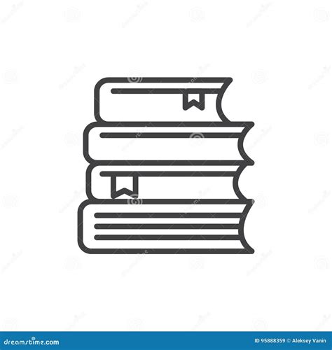 Stack Of Books Line Icon Outline Vector Sign Linear Style Pictogram