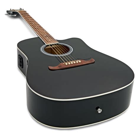 Fender FA 125CE Dreadnought Electro Acoustic WN Black At Gear4music