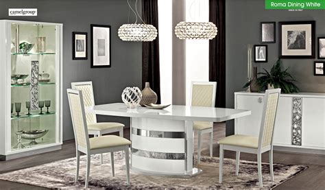 Roma Dining Room Set in White Lacquer Finish Made in Italy