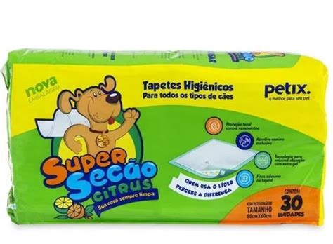 Tapete Higiênico Para Cães 80x60 Super Seção Citrus 30 Unid