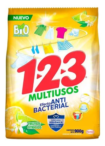 Detergente En Polvo 123 Multiusos Con Antibacterial 900g MercadoLibre