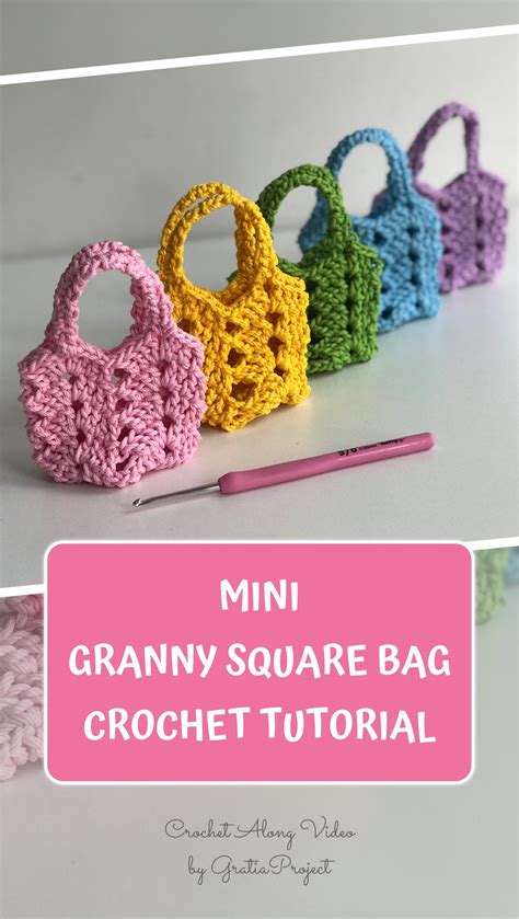 Mini Granny Square Bag Crochet Tutorial Gratia Project