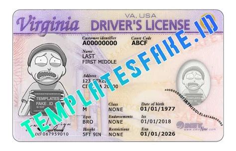 Virginia Usa Driver License Psd Template In 2021 Drivers License