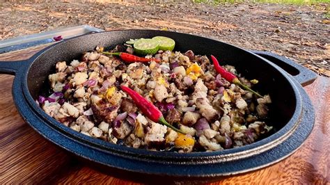 Sizzling Pork Sisig Simple Recipe Outdoor Cooking Youtube