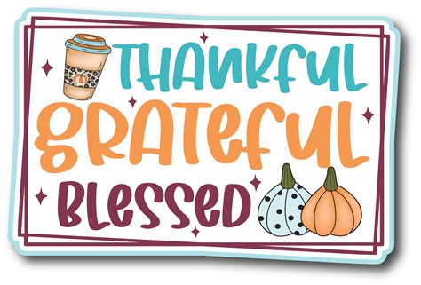 Thankful Grateful Blessed Scrapbook Page Title Sticker Grateful