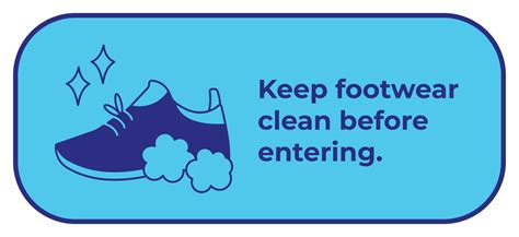 Keep footwear shoes clean before entering blue colored sign age banner ...