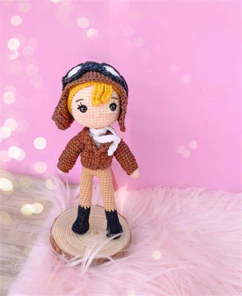 Crochet Pattern Amelia Doll Amelia Amelia Amigurumi Aviator Etsy