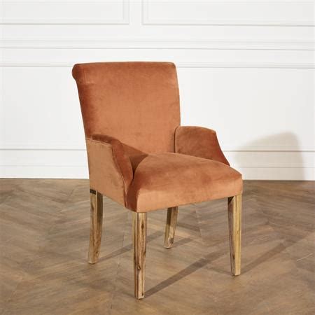 Fauteuil De Table En Velours Brique Maisons Du Monde