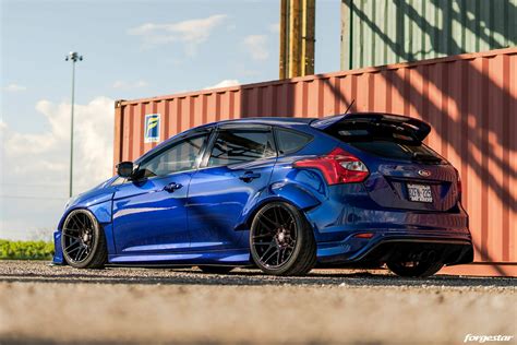 Blue Widebody Ford Focus St Forgestar F14 Wheels In Forgestar