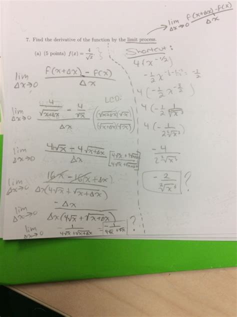 Solved Find The Derivative Of The Function By The Limit