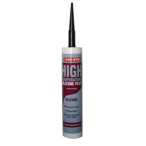 Evo Stik D63160 310ml High Temperature Black Silicone Sealant Available