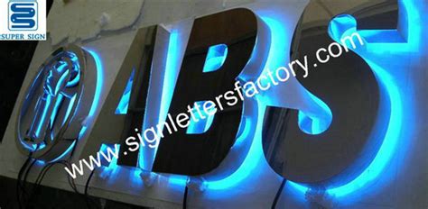 backlit stainless steel letters (blue color) « signlettersfactory