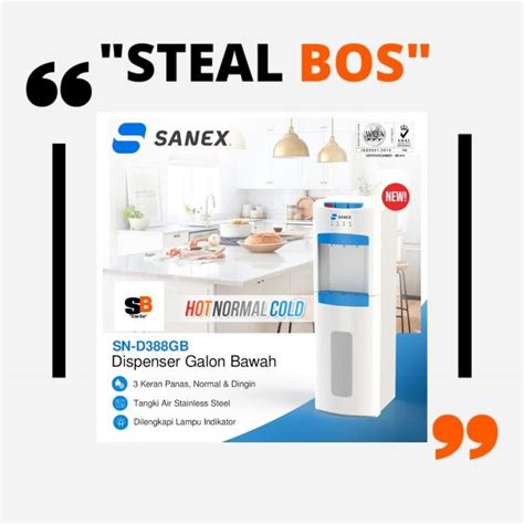Sanex SN D BGB Dispenser Galon Bawah Kran Hot Normal Cold Panas Normal Dingin