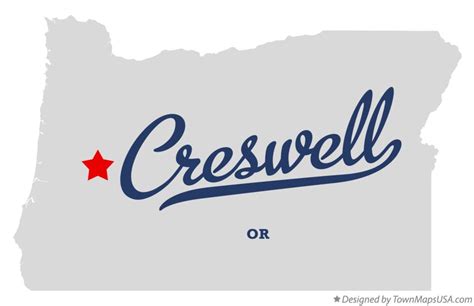 Map of Creswell, OR, Oregon