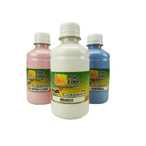 Tinta Pva Fosco Cores Claras 250ml True Colors Shopee Brasil