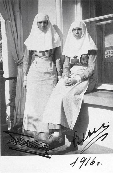 The Big Pair In Their Nurse Uniforms In WWI 1916 Grand Duchess Olga