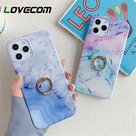 Lovecom capa de celular luxuosa em mármore para iphone 11 12 pro max