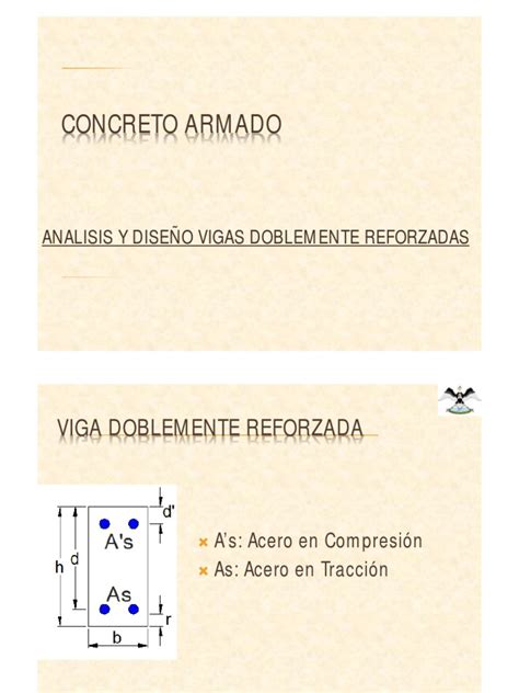 Clase 6 Analisis Y Diseño Vigas Doblemente Reforzadas Pdf Pdf Concreto Reforzado Albañilería