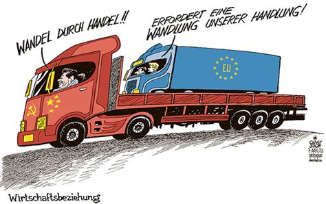 Oliver Schopf Politische Karikaturen Wie Abh Ngig Ist Europa Von China