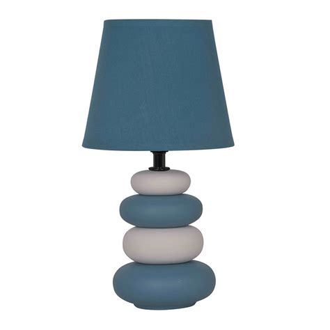 Lampe de table e14 céramique bleu SEYNAVE Arizona H 31 cm Leroy Merlin