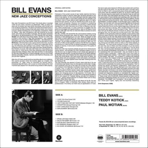 Bill Evans New Jazz Conceptions Vinyl Album Uk Import